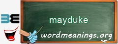 WordMeaning blackboard for mayduke